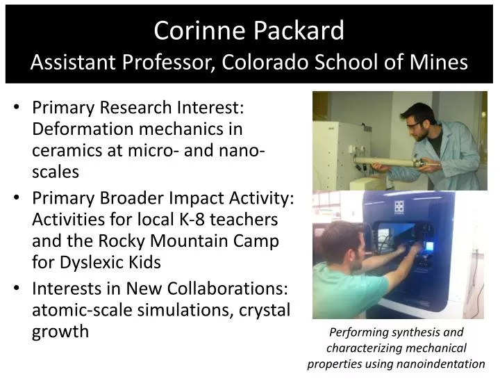 corinne packard assistant professor colorado school of mines