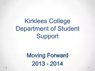 Kirklees College Department of Student Support