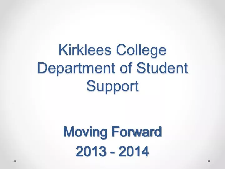 kirklees college department of student support