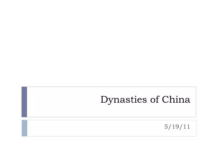 dynasties of china