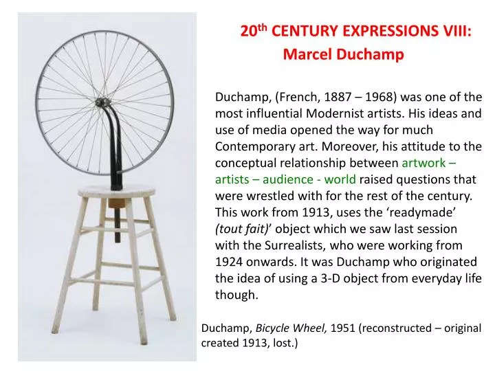 20 th century expressions viii marcel duchamp