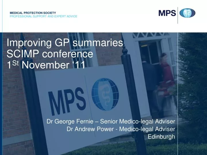 improving gp summaries scimp conference 1 st november 11