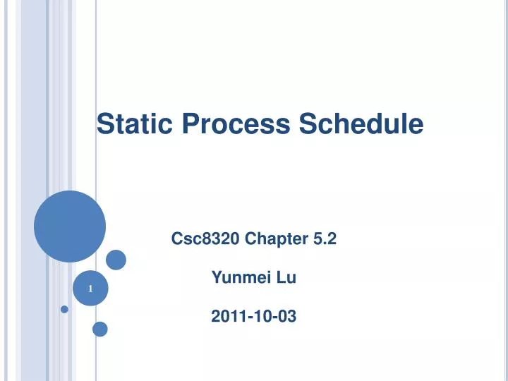 static process schedule