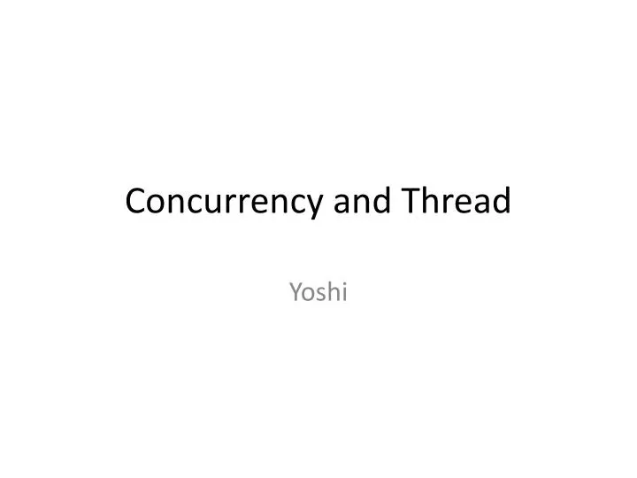 concurrency and thread