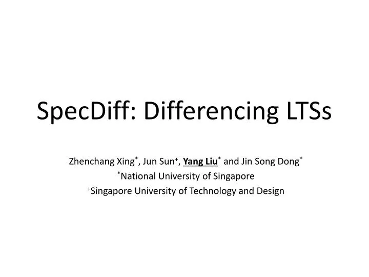 specdiff differencing ltss