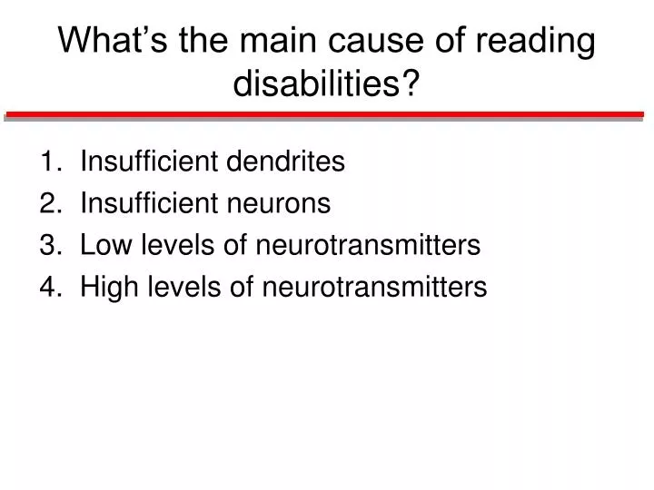 what s the main cause of reading disabilities