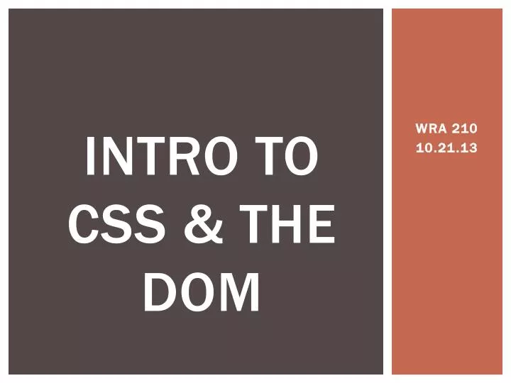 intro to css the dom