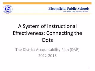 A System of Instructional Effectiveness: Connecting the Dots