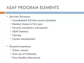 ASAP Program Elements
