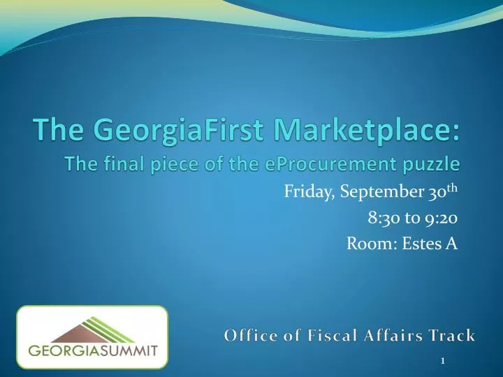 the georgiafirst marketplace the final piece of the eprocurement puzzle