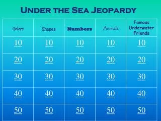 Under the Sea Jeopardy
