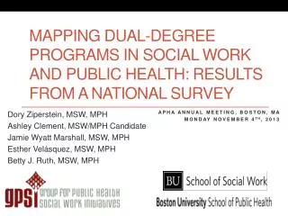 Mapping dual-degree programs in social work and public health: Results from a national survey