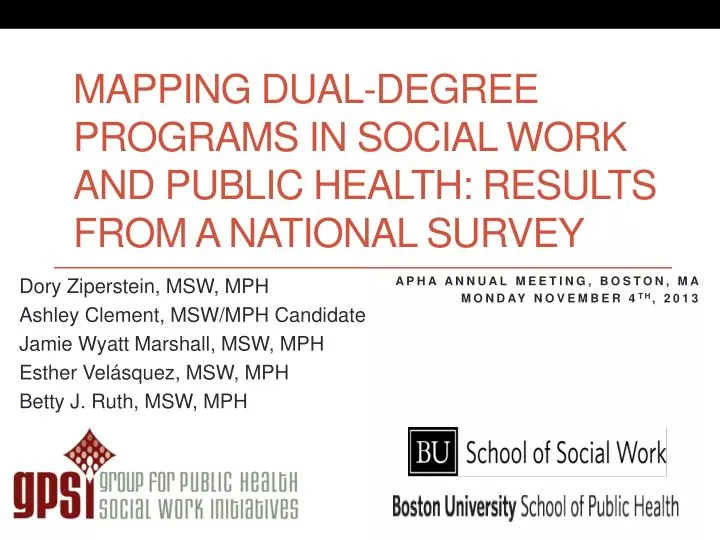 mapping dual degree programs in social work and public health results from a national survey