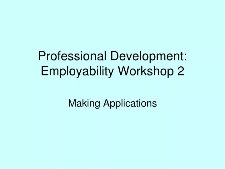 professional development employability workshop 2