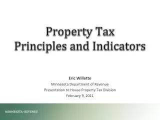 Property Tax Principles and Indicators