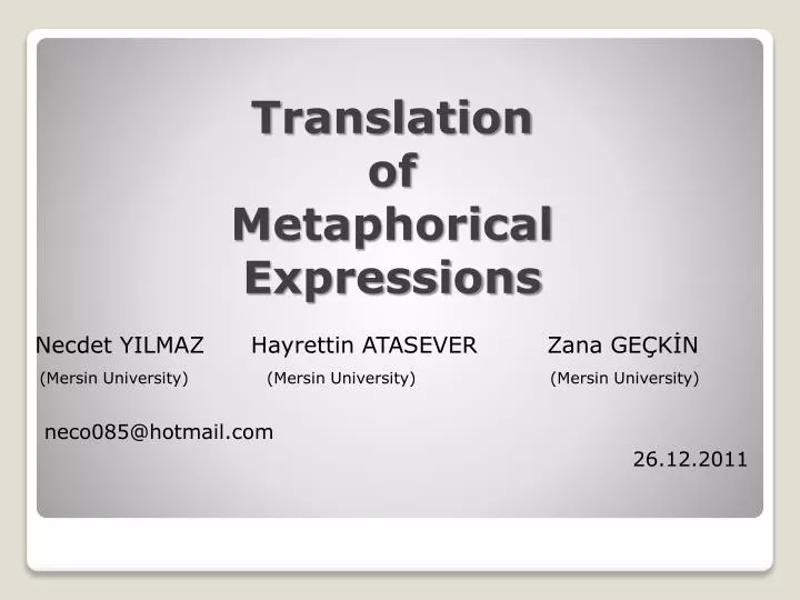 translation of metaphorical expressions