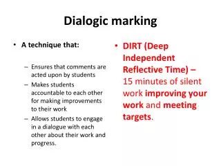 Dialogic marking
