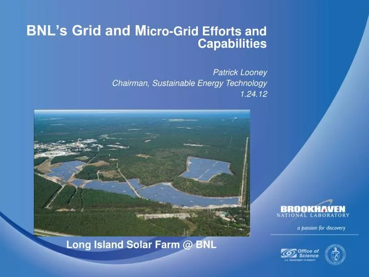 bnl s grid an d m icro grid efforts and capabilities