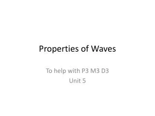 Properties of Waves