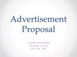 Advertisement Proposal
