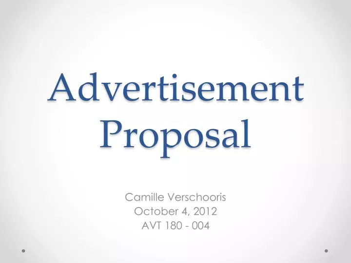 advertisement proposal