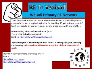 RE in Walsall