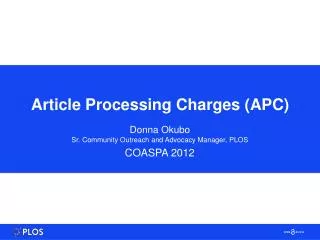 Article Processing Charges (APC)