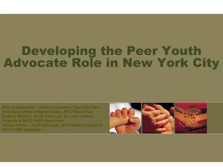 developing the peer youth advocate role in new york city