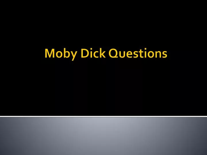 moby dick questions