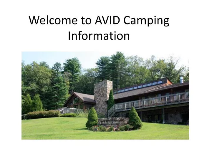 welcome to avid camping information
