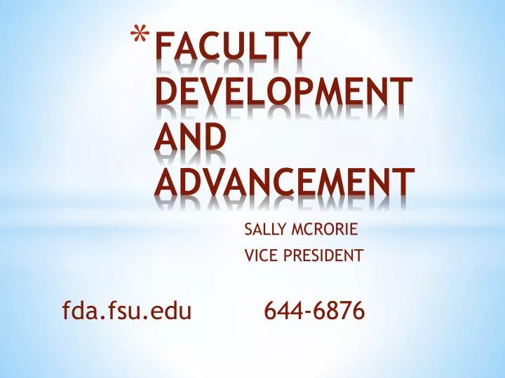 faculty development and advancement