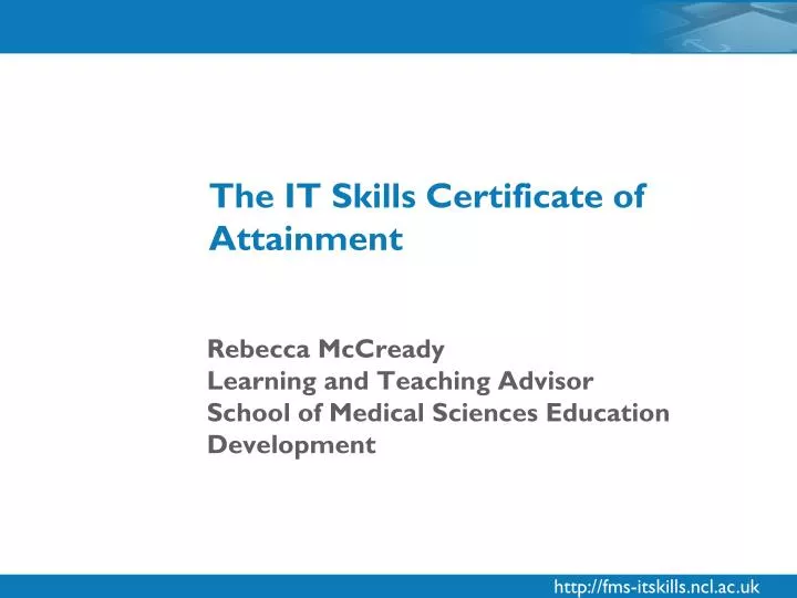 the it skills certificate of attainment