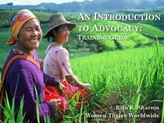 An Introduction to Advocacy: Training Guide