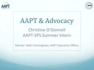 AAPT &amp; Advocacy