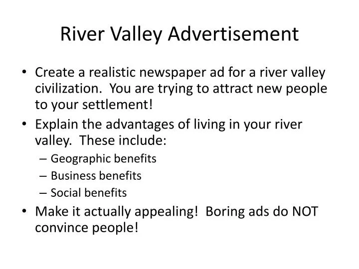 river valley advertisement