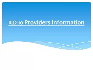ICD-10 Providers Information