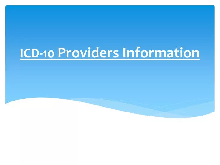 icd 10 providers information