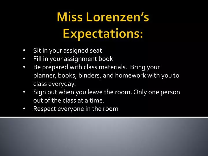 miss lorenzen s expectations