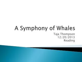 A Symphony of Whales