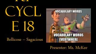 Vocabulary Cycle 18