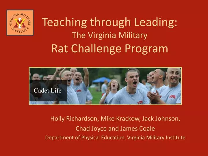 teaching through leading the virginia military rat challenge program