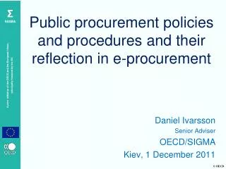 Public procurement policies and procedures and their reflection in e-procurement