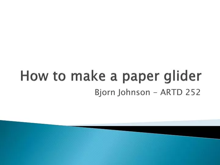 how to make a paper glider