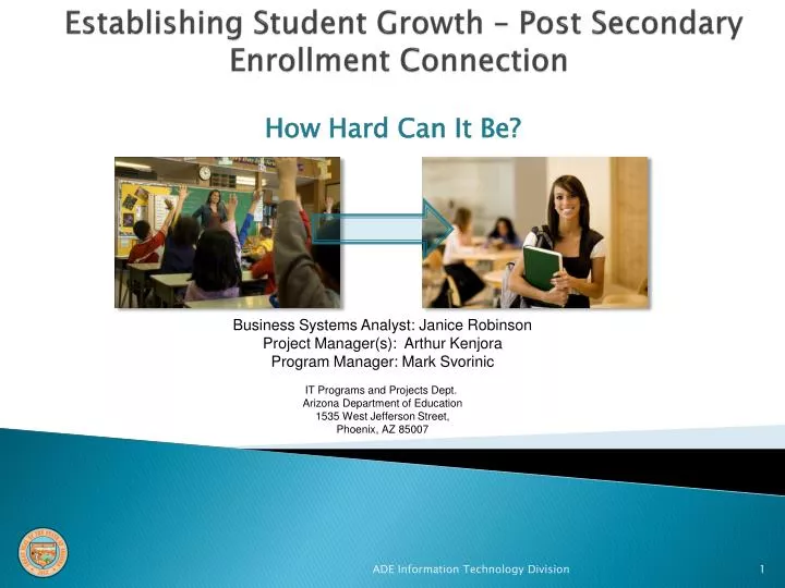 establishing student growth post secondary enrollment connection