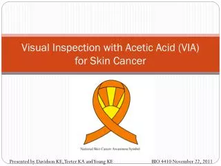 visual inspection with acetic acid via for skin cancer