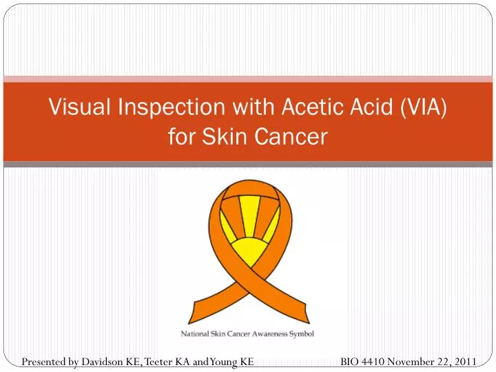visual inspection with acetic acid via for skin cancer