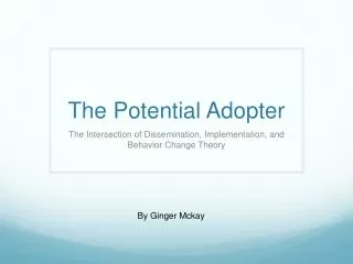 The Potential Adopter