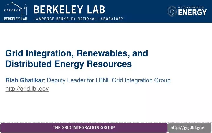 grid integration renewables and distributed energy resources