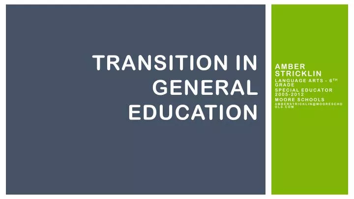 transition in general education