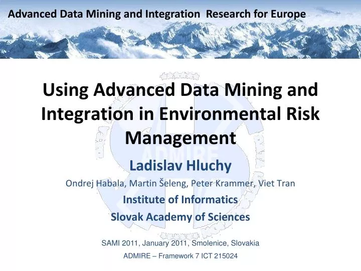 using advanced data mining and integration in environmental risk management